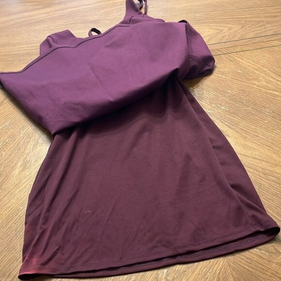 NWT lulus burgundy fit and flare mini deep v neck skater dress medium - Picture 11 of 14